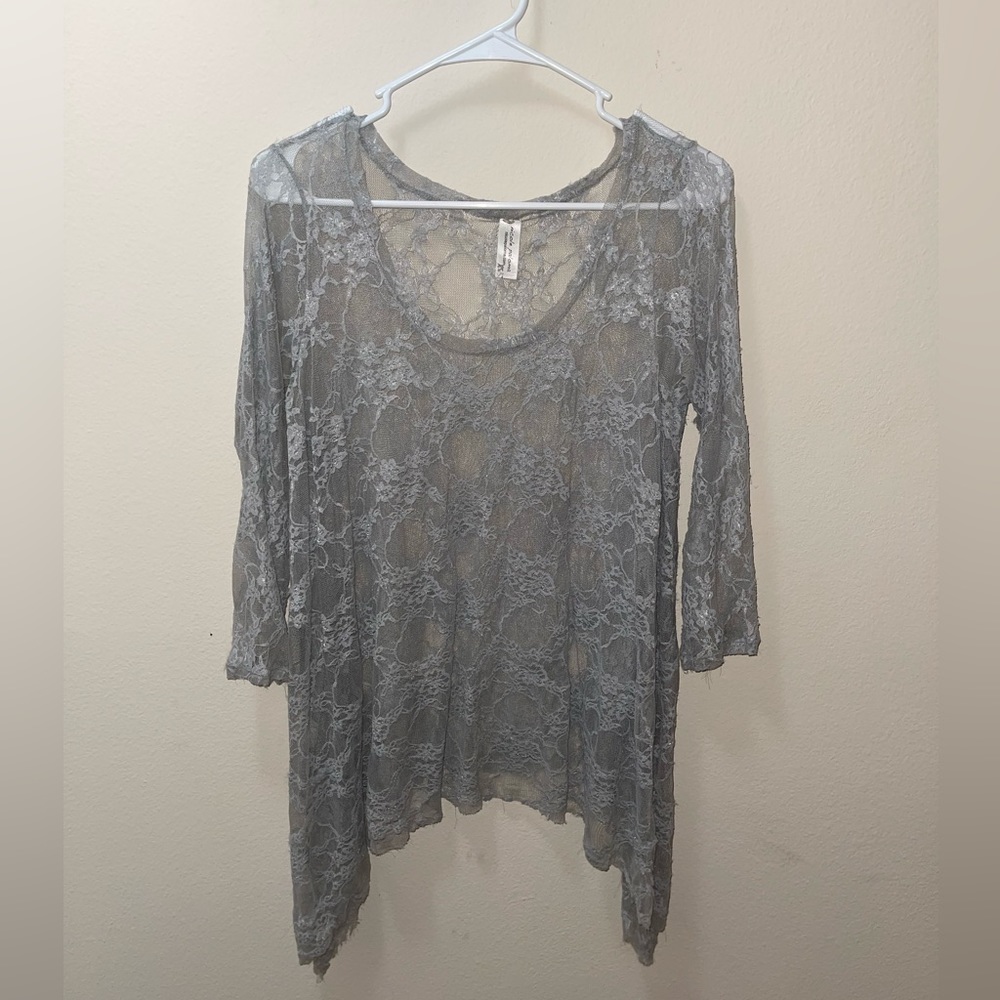 Gray lace blouse - size XZ